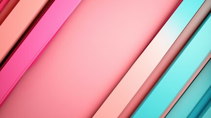Obraz premium This image features colorful diagonal stripes in various hues set against a soft pink background, creating a vibrant and modern abstract visual experience.