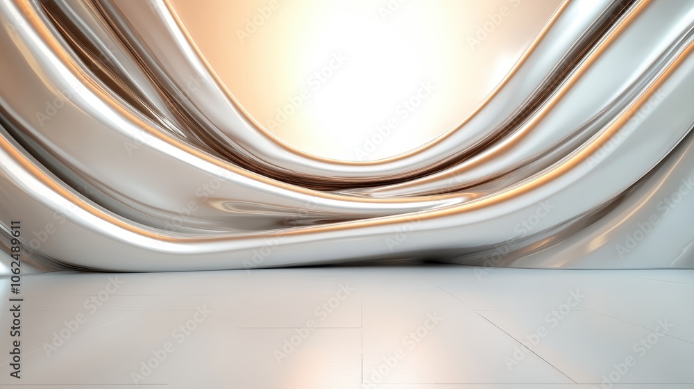 Aufkleber an abstract scene with golden hues and smooth, flowing curves. the image plays with light and shadow