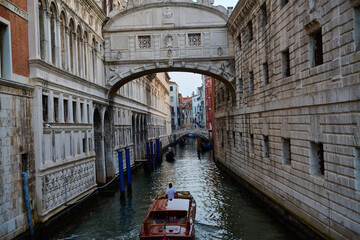 Obraz premium Venice and its canals ,boats,sculptures and birds