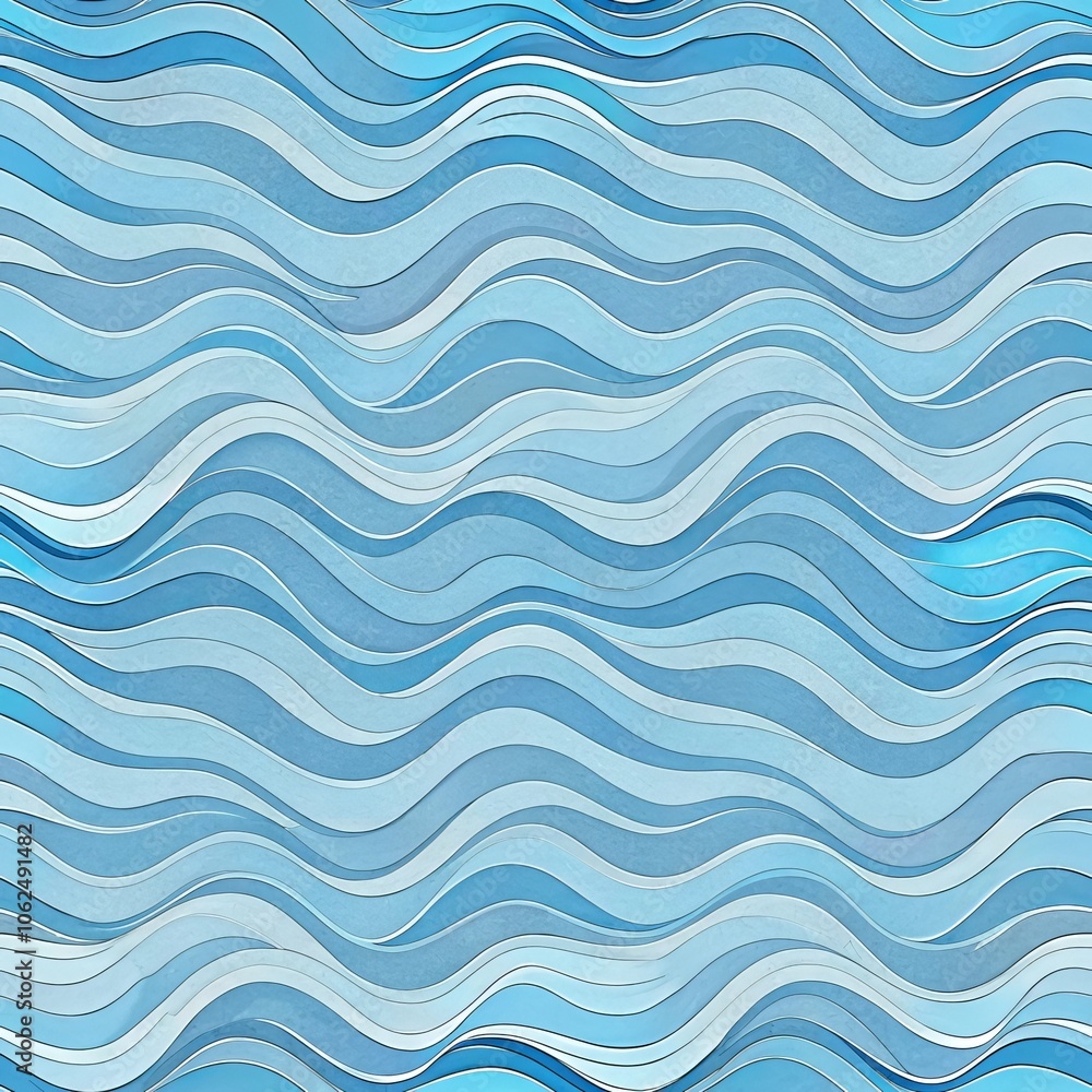 Poster abstract blue wave pattern with wavy lines and textured background