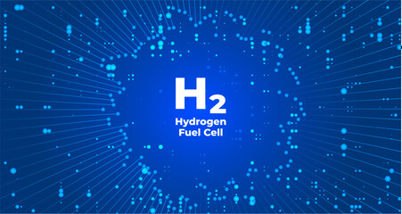 Hydrogen energy fuel cell concept illustration