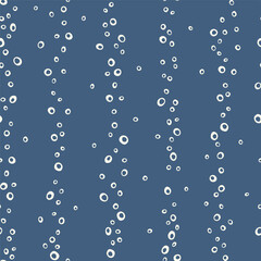 Abstract seamless pattern with bubbles and circles. Cute vector background. Hand drawn simple water texture illustration