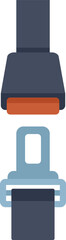 Illustration of a fastened seat belt buckle, emphasizing the importance of safety precautions while driving
