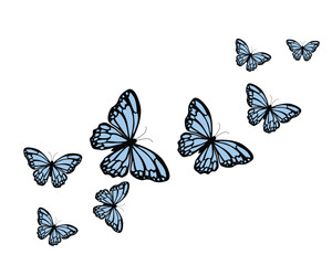 flock of butterfly design vector hand drawn