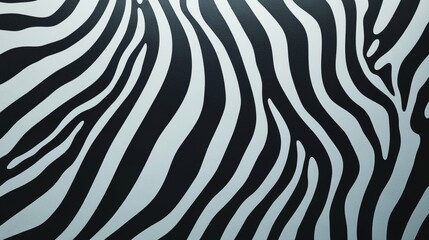 Minimalistic zebra stripes with sharp, clean lines in a high-contrast black and white palette, creating a sleek animal pattern. Zebra stripes, Modern pattern design