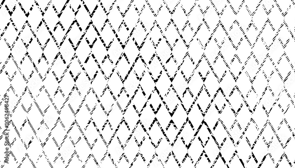 Poster black and white seamless geometric pattern with grunge effect. modern vector background. vector form