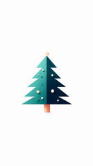 Obraz premium Colorful Christmas tree with decorations on a white isolated background.