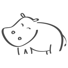 cute hippo vector illustration