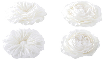 Elegant Collection of White Roses Arranged on a White Background Generative AI