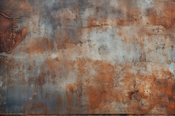 Processed collage of orange rust metal surface texture. Background for banner, backdrop or texture