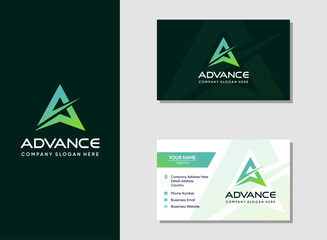 Initial letter a logo and business card design template