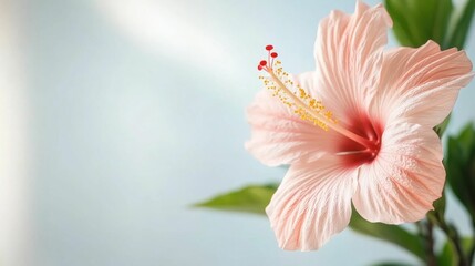 Fototapeta premium A pink flower with a yellow center. The flower is in full bloom and is the center of attention