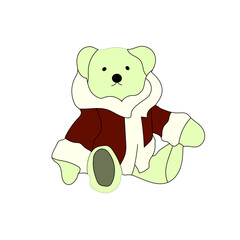Cute Christmas Character Vector Illustration. Adorable Bear character featuring a charming Christmas character, perfect for spreading holiday cheer.