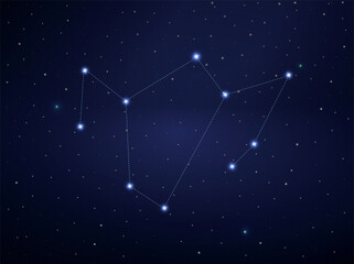 Phoenix constellation in night sky
