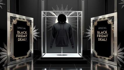 Perfect for Your Black Friday Campaign: Sleek Black Cotton Hoodie - Discount Up to [x]% OFF