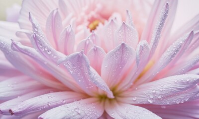 Fototapeta premium Delicate Pink Flower Petals with Dew Drops Close Up Nature Beauty