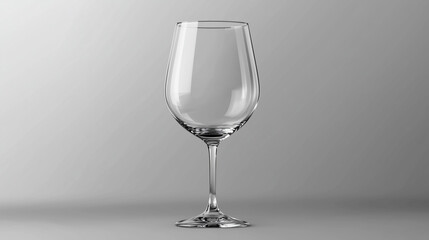 Elegant wine glass on a minimalist white background