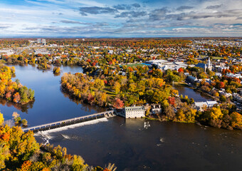 Aerial view of Laval and Terrebonne in Quebec, Canada 