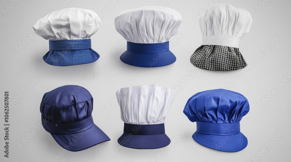 Aufkleber unique chef hats on neutral background generative ai