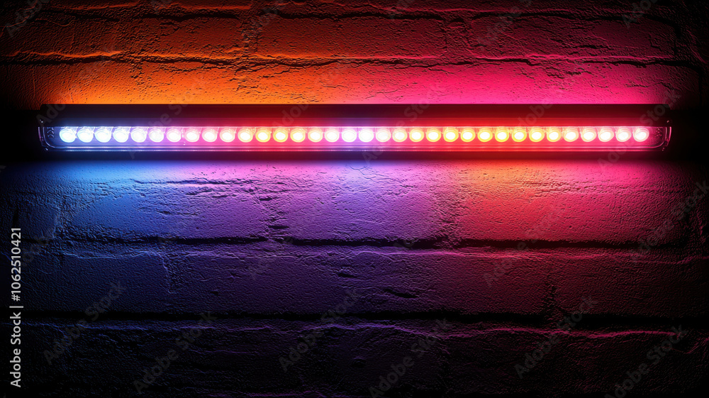 Poster abstract neon lights with dark background create futuristic concept, showcasing vibrant colors and b