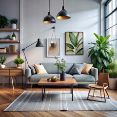A modern industrial style living room expose