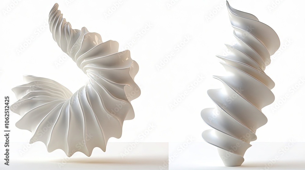 Poster Elegant Whipped Cream Swirls Displayed in a Minimalist Setting Generative AI