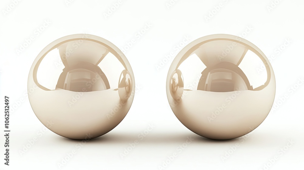 Poster elegant white pearls reflecting light in a minimalistic setting generative ai