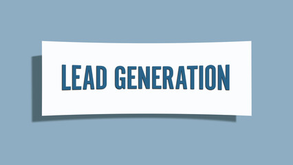 Lead Generation. A card isolated on blue background.