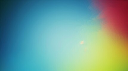 Circus Abstract, Blue background, gradient of green, red and yellow in the bottom right corner, creating an abstract and colorful wallpaper blurred edges depth composition, design element background