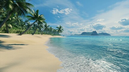 Fototapeta premium High-Definition 3D Seaside Scenery for Computer Backgrounds