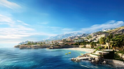 Fototapeta premium High-Definition 3D Seaside Scenery for Computer Backgrounds
