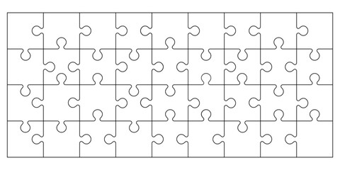 Illustration of white puzzle, separate pieces
