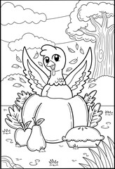 Thanksgiving coloring lineart for Kids