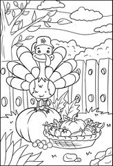 Thanksgiving coloring lineart for Kids