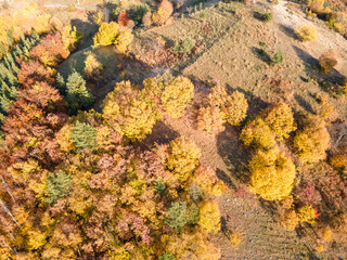 Autumn view of Rhodope mountain near village of Borovo, Bulgaria