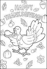 Thanksgiving coloring lineart for Kids