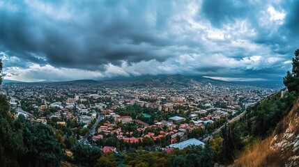 Fototapeta premium Panoramic view of Tbilisi, Georgia 