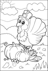 Thanksgiving coloring lineart for Kids