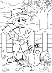 Thanksgiving coloring lineart for Kids