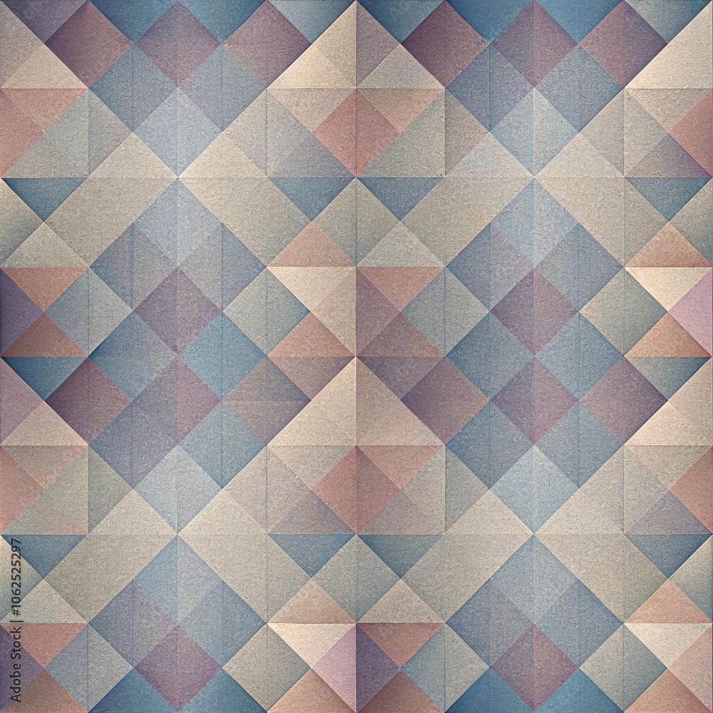 Poster geometric pattern with pastel colors and textured triangles for modern backgrounds