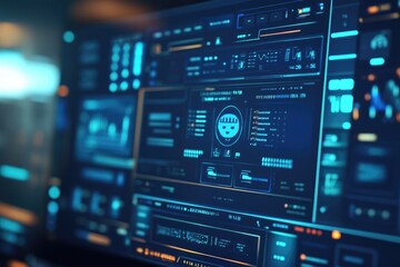 Obraz premium A close-up of a computer screen showing a customer service chatbot interface, with a professional evaluating the system's accuracy and efficiency