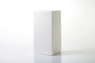 White tall rectangle blank box isolated on white background