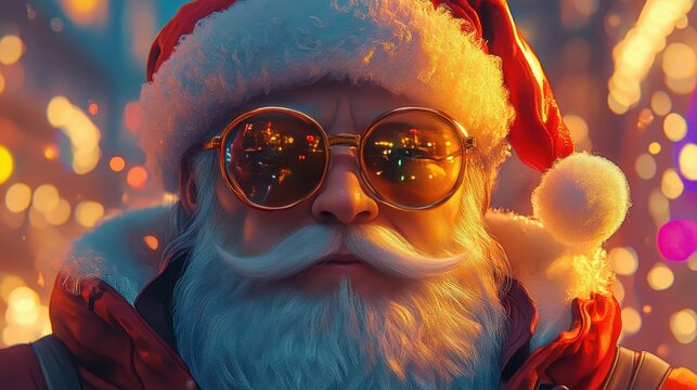 Santa Claus depicted as a powerful, virile tycoon in the unique anime style. Generative AI