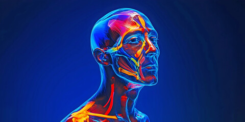 anatomy of human head, ai generated.