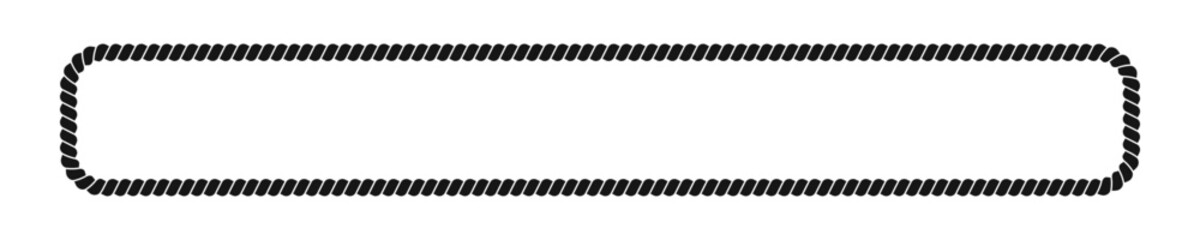 Rectangle rope frames. Thread, hemp twine, jute, steel cable decoration element. Maritime, yacht or nautical theme ornament. Empty tag or label in sea style. Vector graphic illustration. © vikusha_art