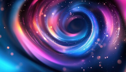 Abstract Swirling Cosmic Nebula with Glowing Particles