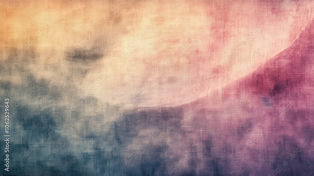 Poster abstract painting with blurry shapes and textured background