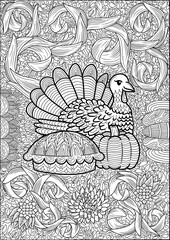 Thanksgiving coloring for Adults