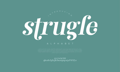 Struggle typography beauty fashion elegant minimalist serif italic fonts decorative wedding vintage retro logos. Minimal luxury font alphabet logo. Vector illustration