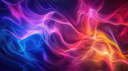 Fototapeta premium Abstract Colorful Swirling Lines on a Dark Background